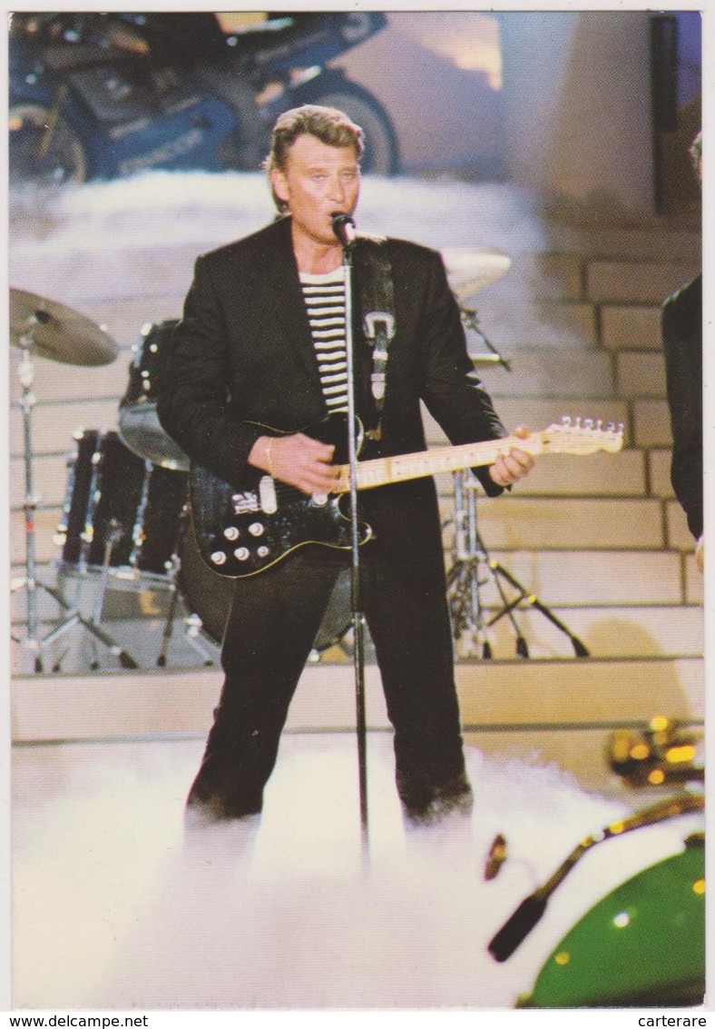 Carte Postale Johnny Hallyday,émission T.V Janvier 92,la Classe,fumigène,orchestre ,jean Philippe Smet ,né Le 15/6/43 - Künstler