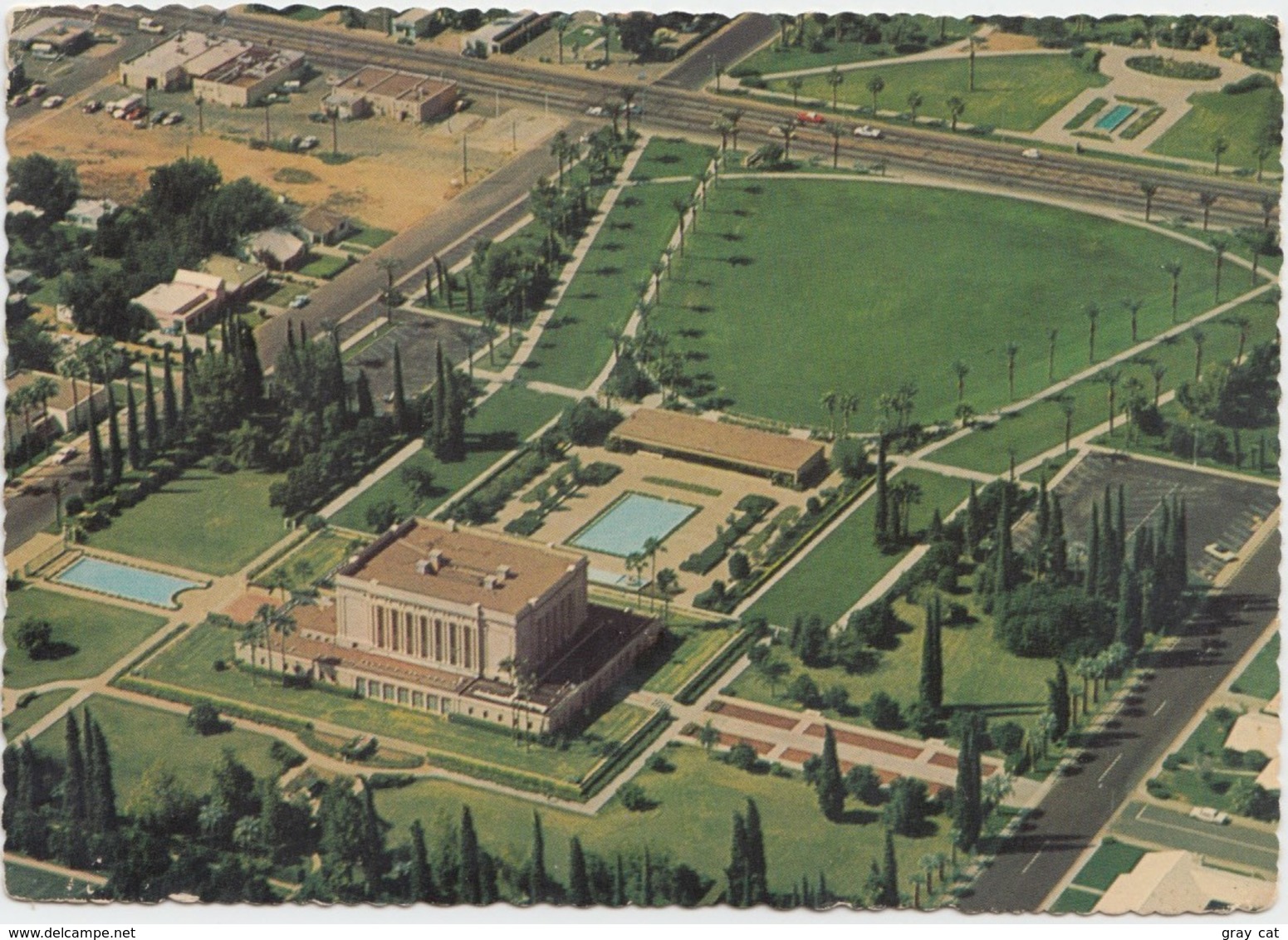 Aerial View Of Mormon Temple, Mesa, Arizona, 1972 Used Postcard [21021] - Mesa