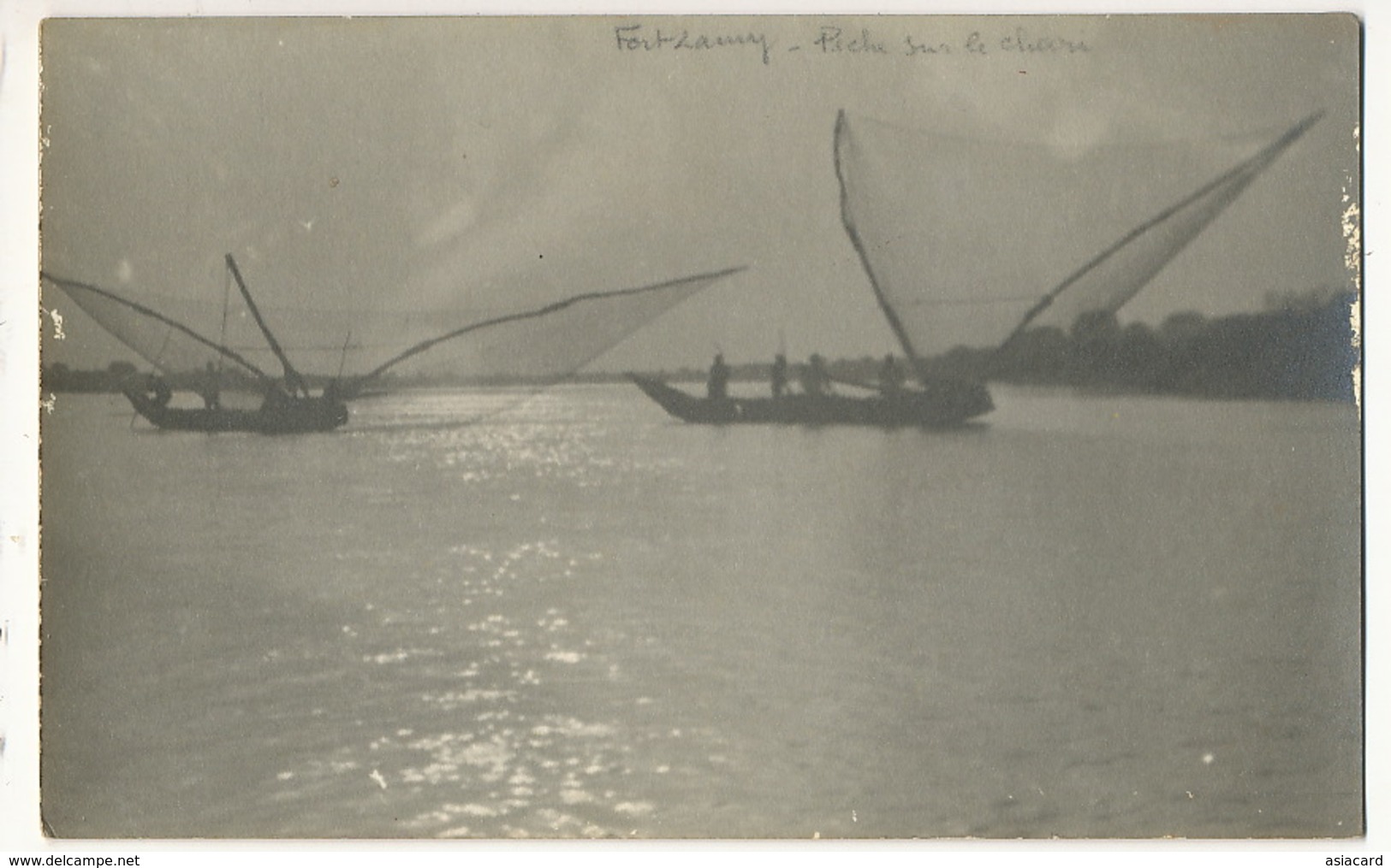 Fort Lamy Carte Photo Peche Sur Le Chari - Tchad