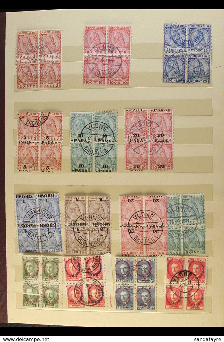 WORLD "BLOCKS OF FOUR" COLLECTION  An Interesting 1860's To 1950's Assembly Of Used Blocks Of Four Displayed On Stock Pa - Altri & Non Classificati
