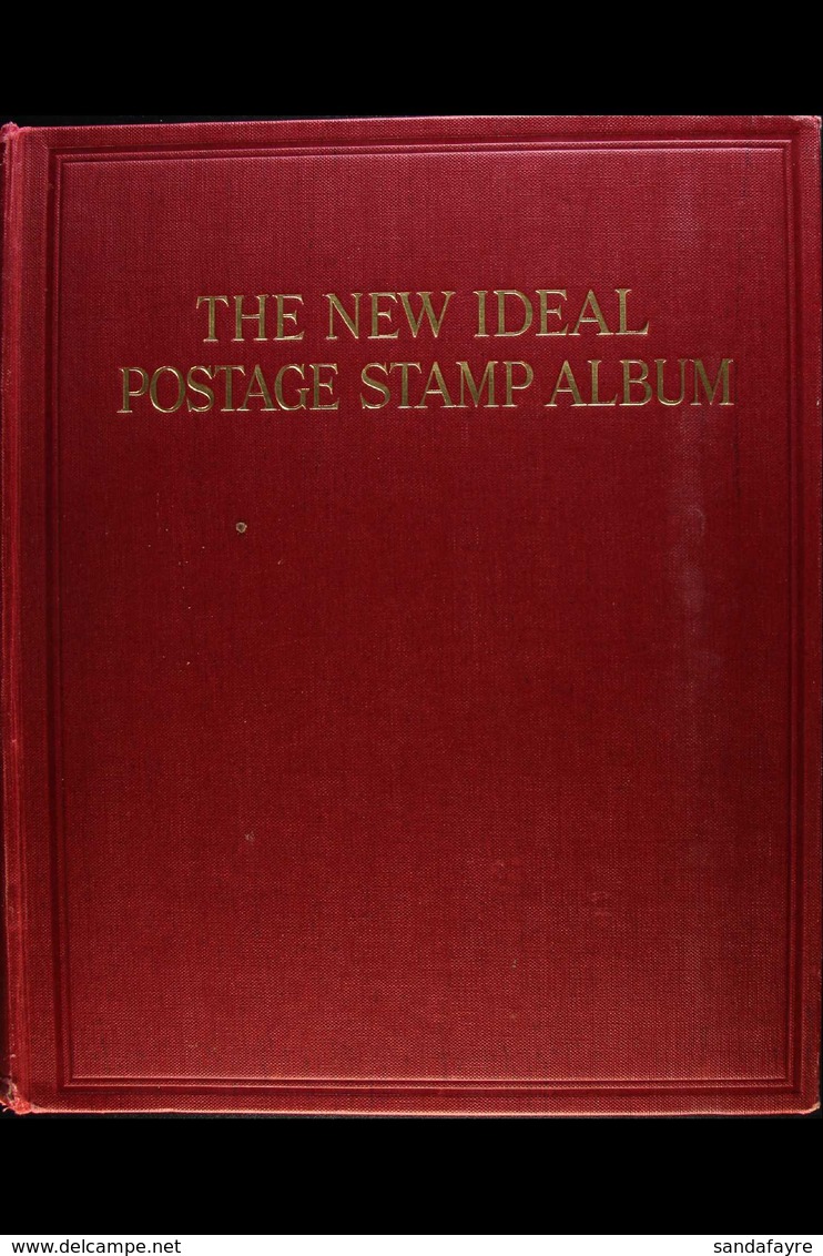 A "NEW IDEAL" POSTAGE STAMP ALBUM IN RED  For Stamps Of The British Empire From 1840 To Mid-1936, With Most Of The Stamp - Other & Unclassified