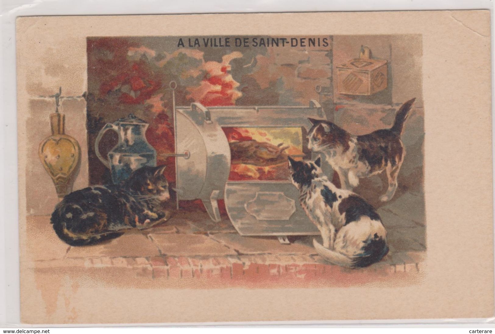 93,SEINE SAINT DENIS,1900,PARIS,RUE DE PARADIS,FOUBOURG SAINT DENIS,CHAT,CAT,GAMELLE,RUE,FOUR,GRILLADE - Chats