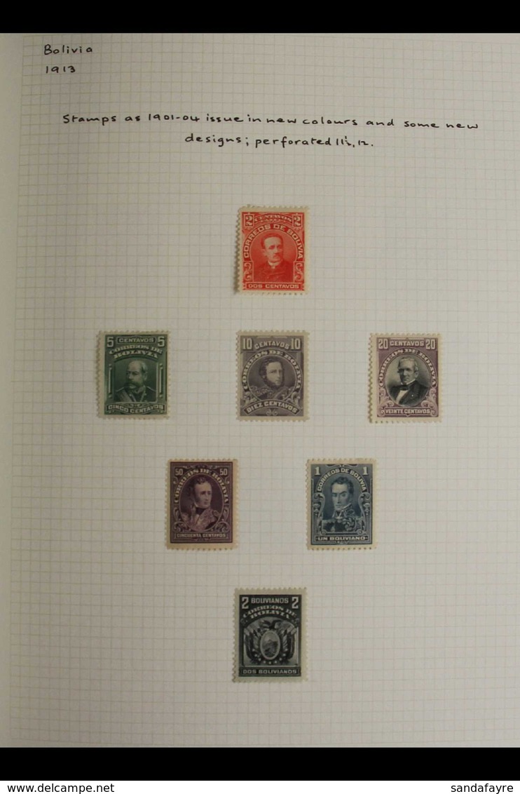 1867-1961 EXTENSIVE COLLECTION  A Delightful Collection Of Mint & Used Issues Presented In A Spring Back Album. We See M - Bolivia