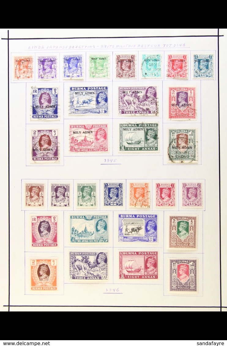 1937-61 ALL DIFFERENT COLLECTION  A Mint Or Used Collection On Album Pages, Includes 1937 Set To 1r Used, 1938-40 Set Co - Birmania (...-1947)