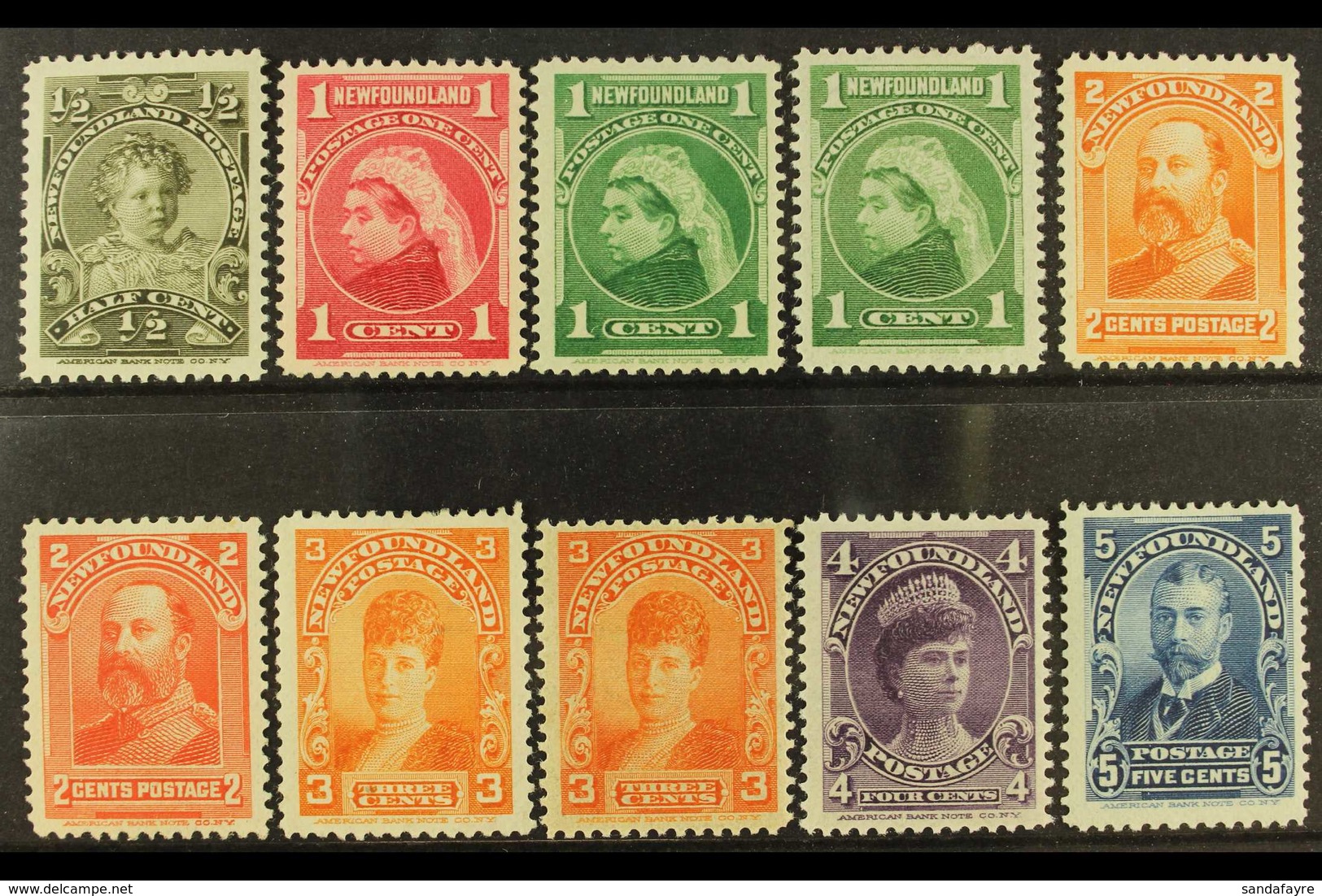 1897-1918 ROYAL PORTRAITS  Complete Set, SG 83/90, Plus 1c Yellow Green And 3c Red-orange Shades, Very Fine Mint. (10) F - Other & Unclassified