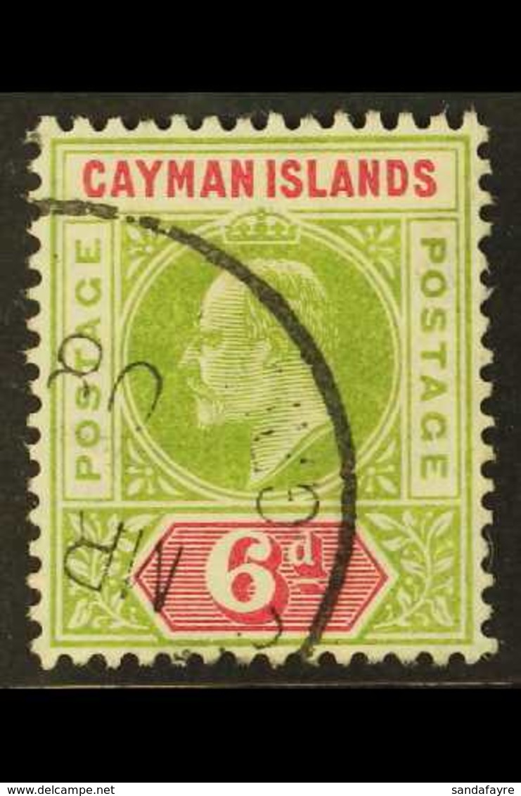 1907  6d Olive & Rose, SG 14, Fine Cds Used For More Images, Please Visit Http://www.sandafayre.com/itemdetails.aspx?s=6 - Cayman (Isole)