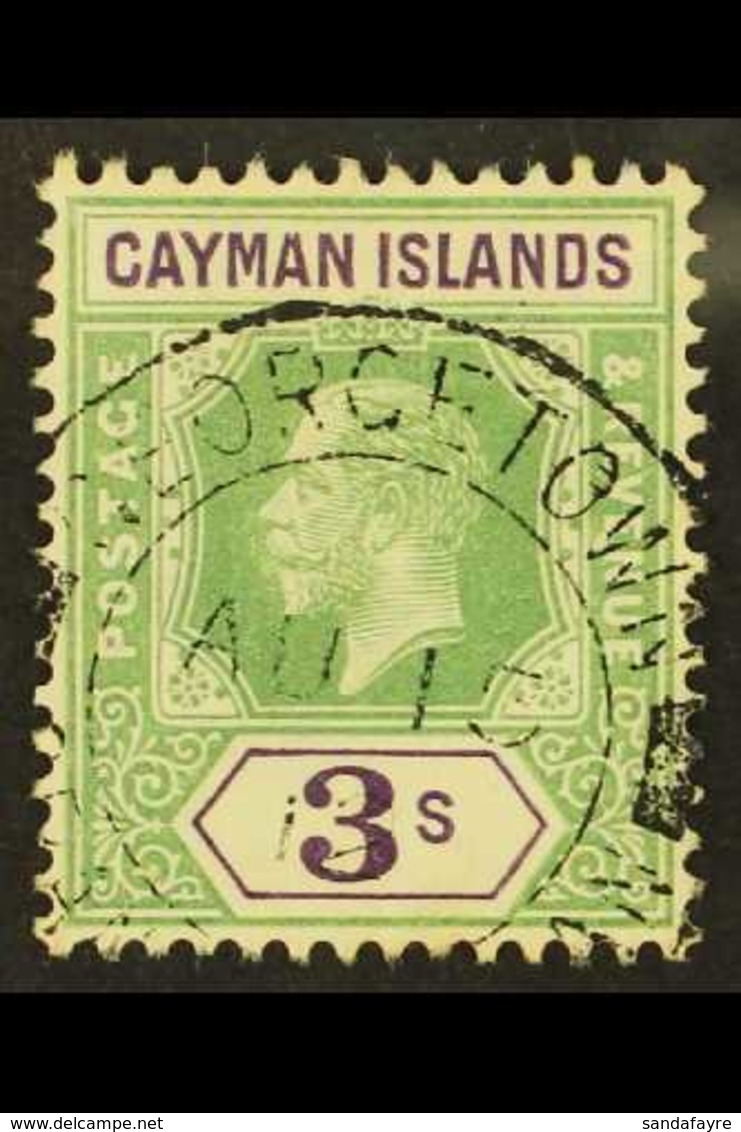 1912-20  3s Green & Violet, SG 50, Fine Cds Used For More Images, Please Visit Http://www.sandafayre.com/itemdetails.asp - Cayman (Isole)