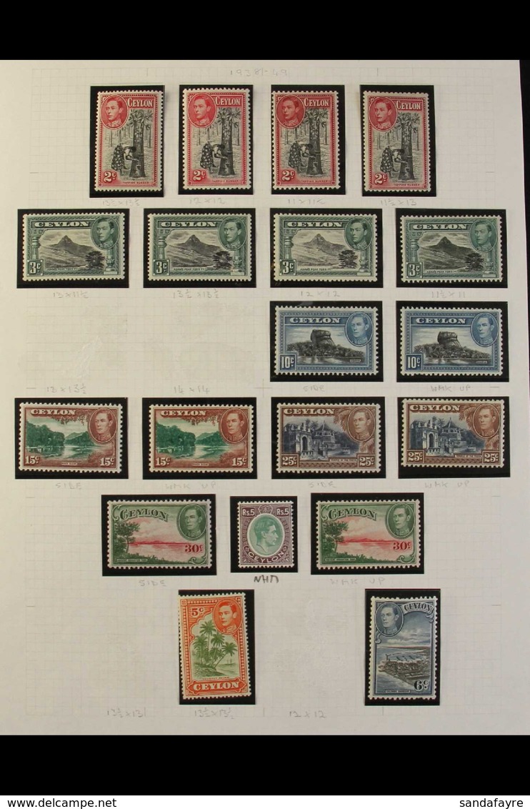 1937-52 VERY FINE MINT COLLECTION  KGVI COMPLETE For The Basic Issues With 1938-49 Definitives Set With Additional Perfs - Ceylon (...-1947)