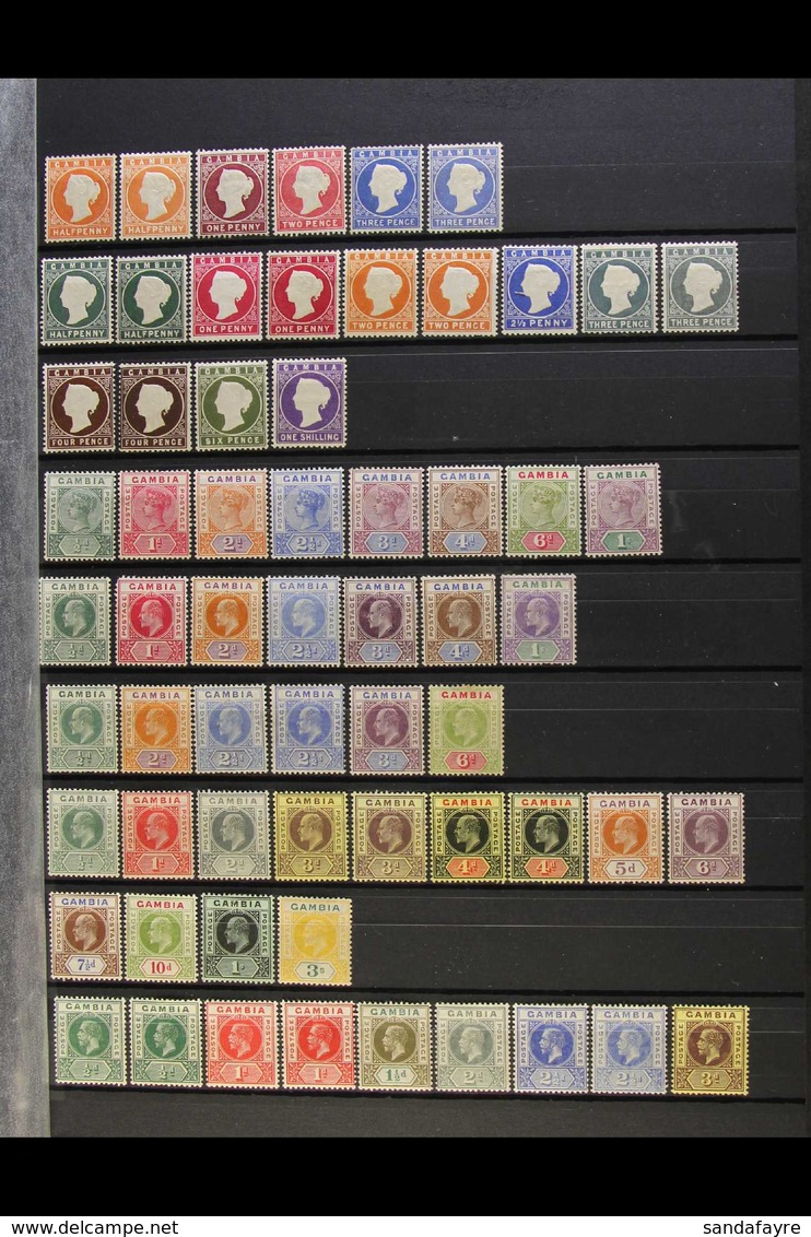 1880-1949 FINE MINT COLLECTION  On A Two-sided Stock Page, ALL DIFFERENT, Inc 1880-81 Wmk Upright ½d (x2), 1d, 2d & 3d ( - Gambia (...-1964)