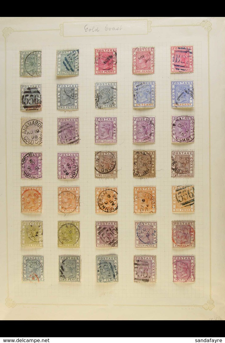 1876-1952 ATTRACTIVE USED RANGES  With Light Duplication, Shades & Postmark Interest On Leaves And Stock Pages, Inc 1876 - Gold Coast (...-1957)