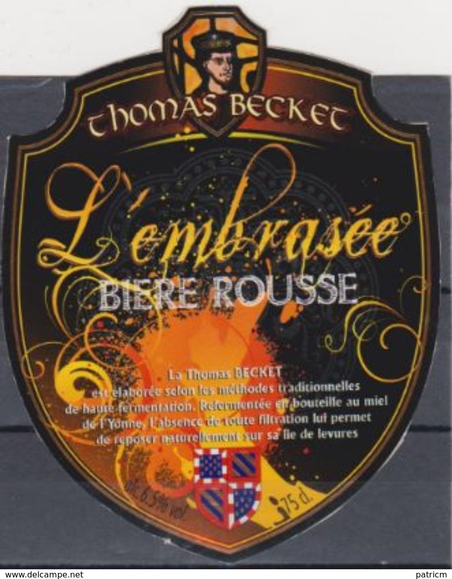 Etiquette (Label) De Biere Française (Beer, Cerveza, Birra, Bier)  Micro Brasserie Thomas Becket 89 - Bière