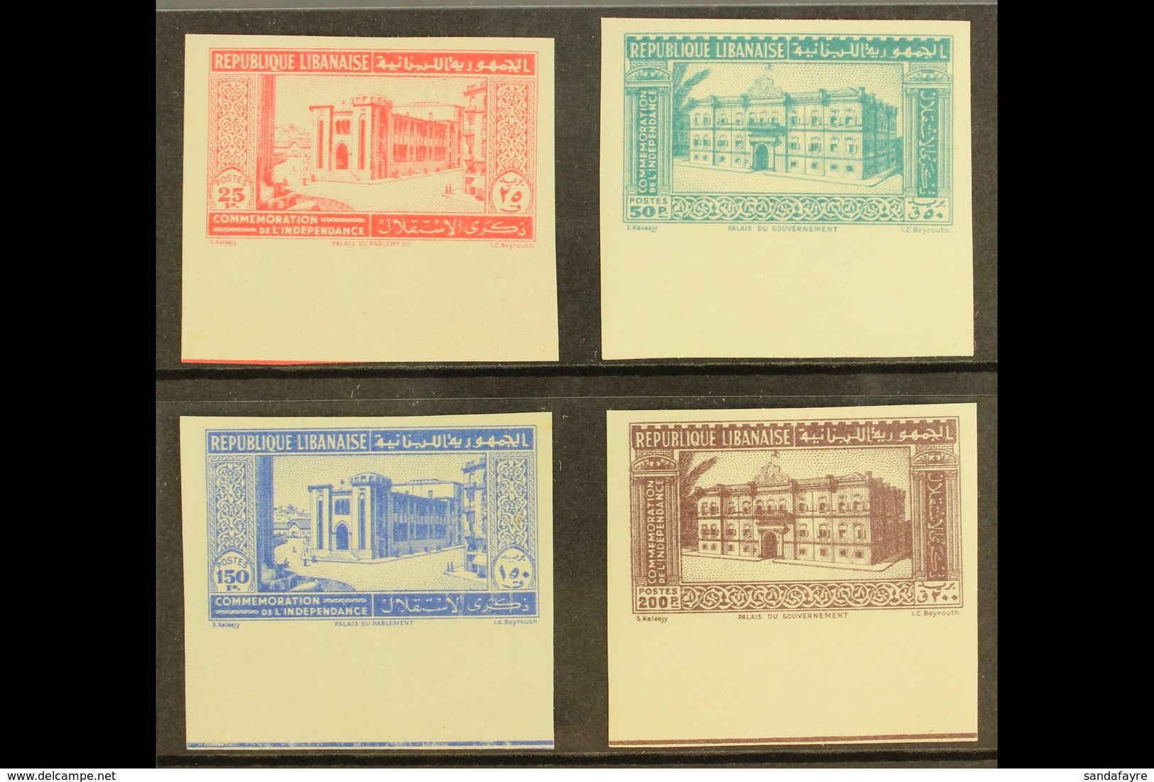 1943  Air 2nd Anniversary Of Independence IMPERFORATE Set Complete, Maury PA 183/6, Never Hinged Mint (4 Stamps) For Mor - Libano