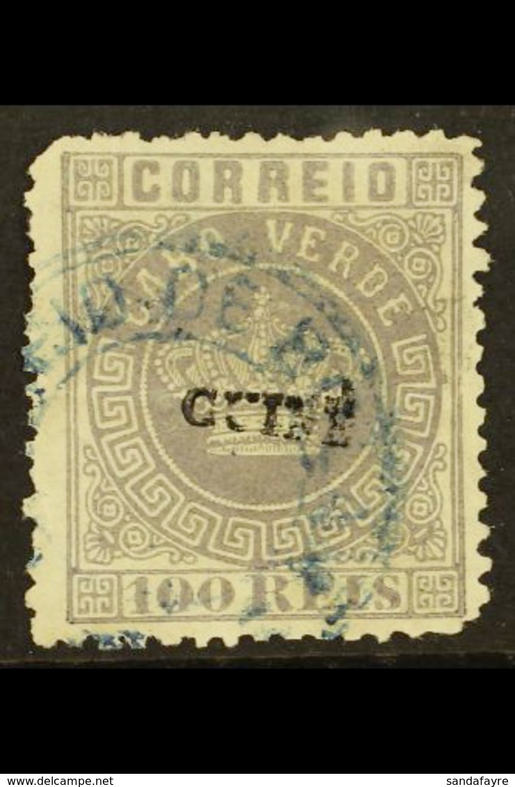 GUINEA  1881 100r Grey Lilac, SG 7, Afinsa 7, Type I "Guine" Opt'd, Used With Small Perf Faults & ISPP Photo Certificate - Other & Unclassified