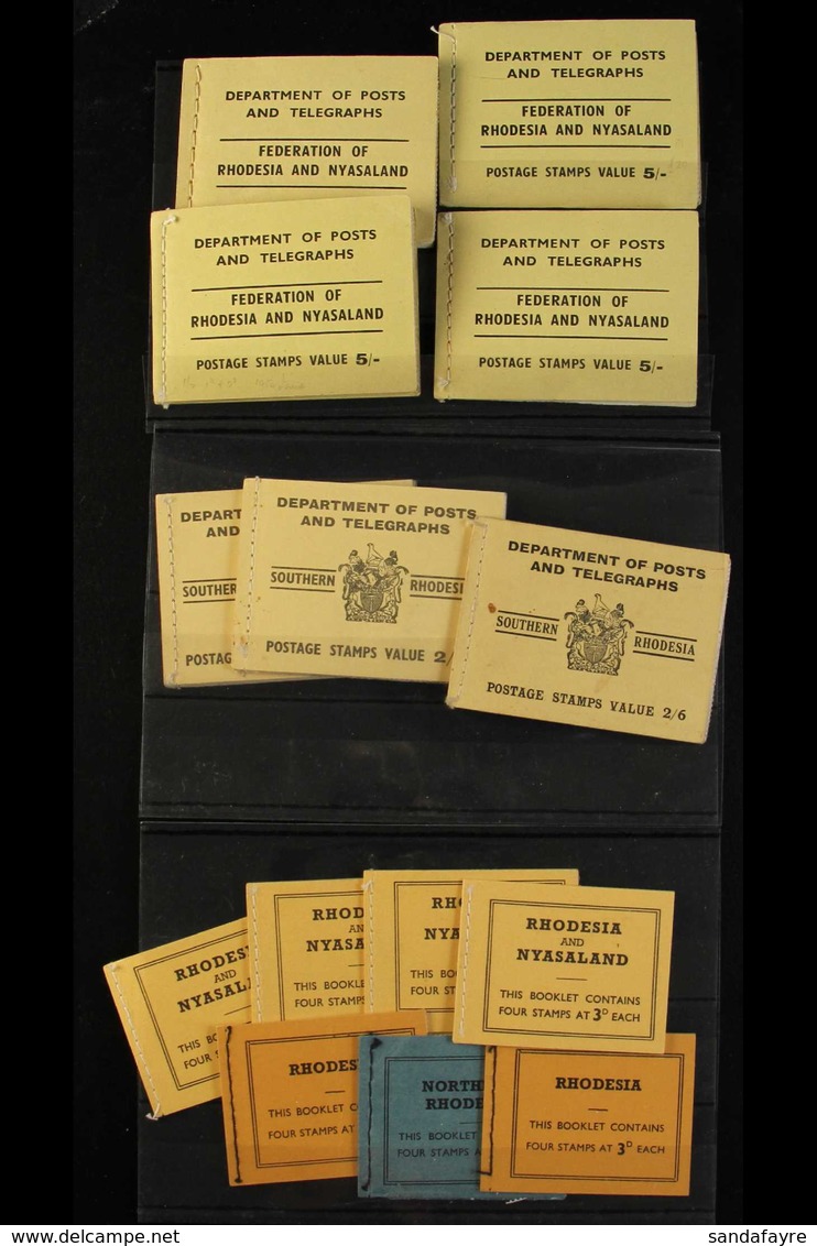 BOOKLETS  Selection Of Complete Booklets Including Rhodesia QEII 3d Booklets, Southern Rhodesia 2s 6d Geo VI Booklets (3 - Rhodesia & Nyasaland (1954-1963)