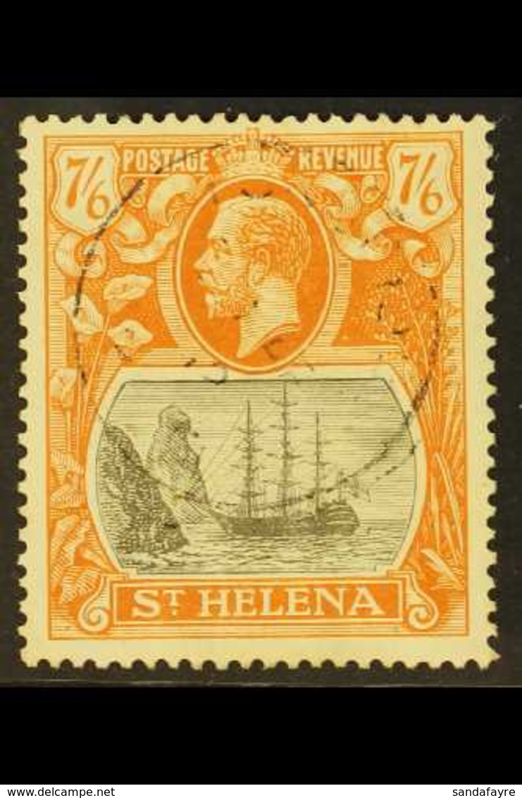 1922-37  7s6d Brownish Grey & Orange, MSCA Wmk, SG 111d, Fine Cds Used. A Rare Shade! For More Images, Please Visit Http - St. Helena