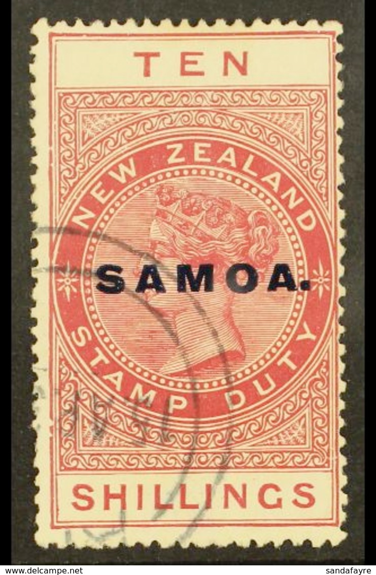 1925 - 28  10s Brown Red Postal Fiscal, SG 166c, Very Fine Used. For More Images, Please Visit Http://www.sandafayre.com - Samoa