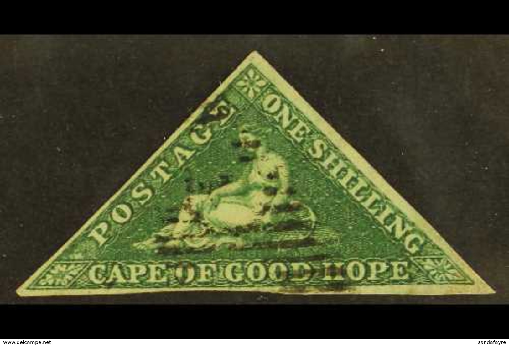 CAPE OF GOOD HOPE  1855-63 1s Deep Dark Green, SG 8b, Used With 3 Margins For More Images, Please Visit Http://www.sanda - Non Classificati