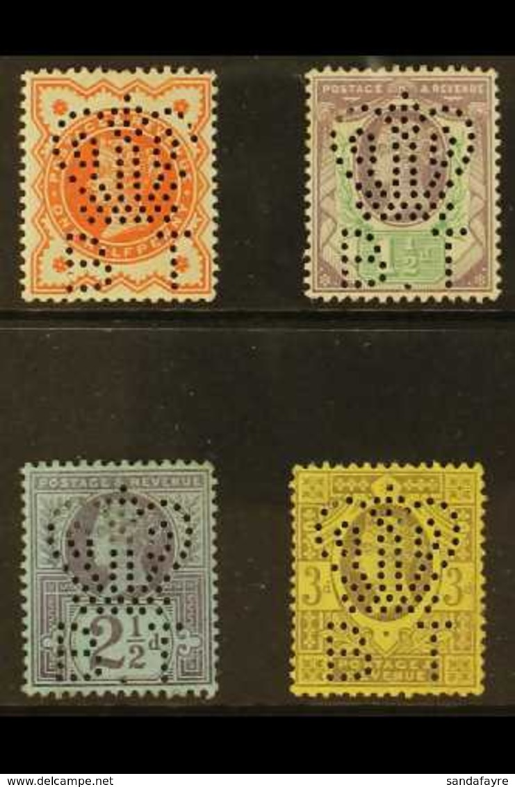 OFFICIALS 1892 "CROWN BT" PERFINS.  ½d Vermilion, 1½d Dull Purple And Pale Green, 2½d Purple / Blue & 3d Purple / Yellow - Altri & Non Classificati