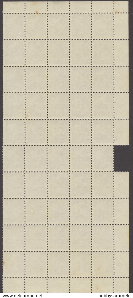 DDR, 1953, Fünfjahrplan I, MiNr. 362-379 (ohne 371), **, Halbe Schalterbögen Ungefaltet (50), Meist Mit DV, Meist Mit RL - Ungebraucht