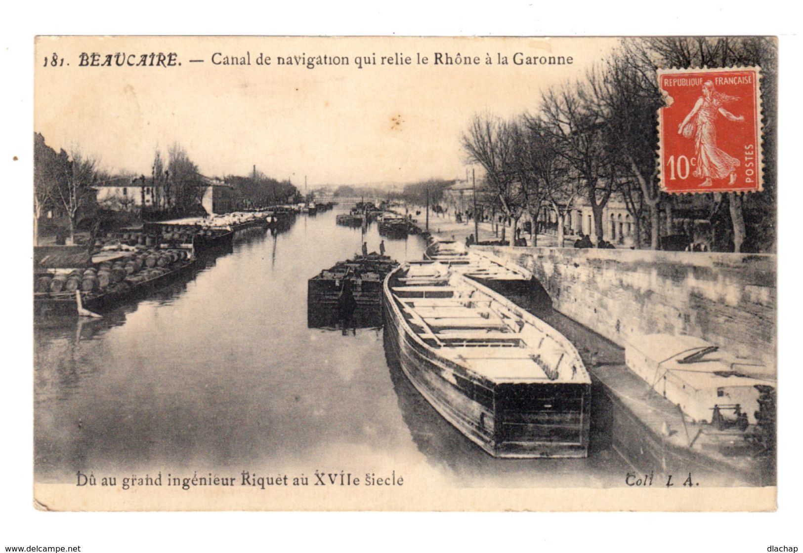 Beaucaire. Canal De Navigation Qui Relie Le Rhône à La Garonne. Ingénieur Riquet. (2555) - Péniches