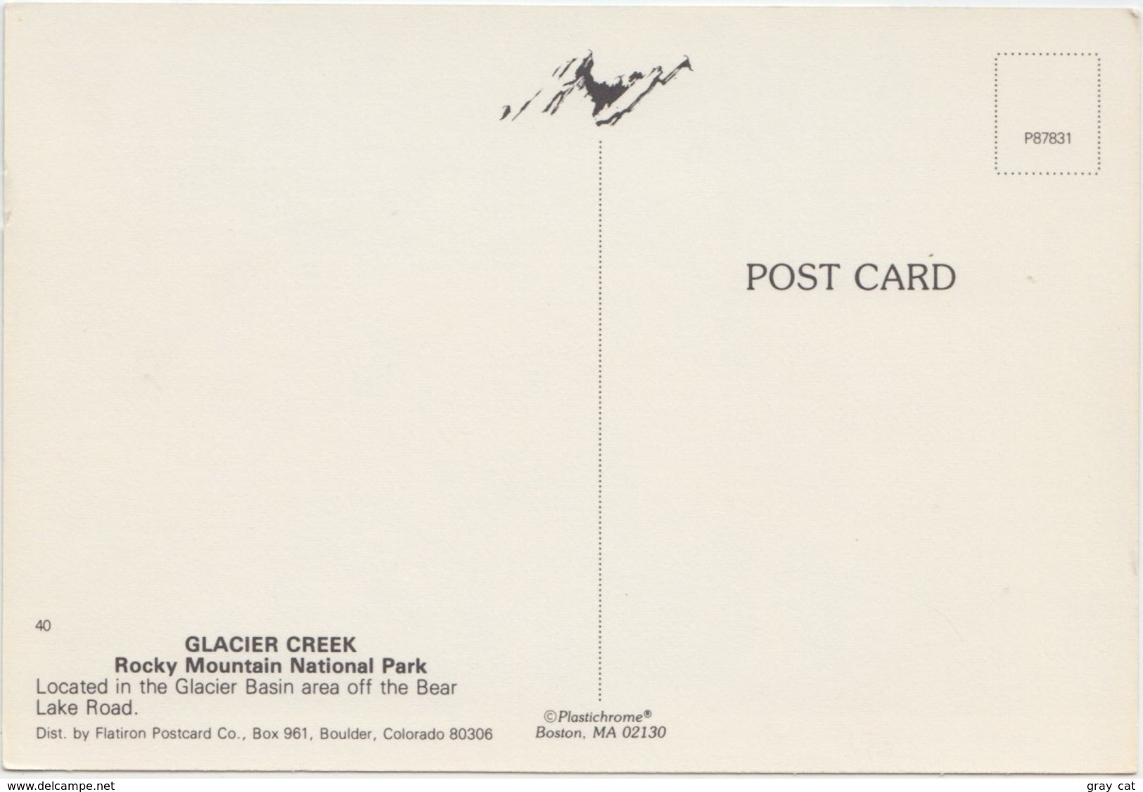 Glacier Creek, Colorado, Rocky Mountain National Park, Unused Postcard [21027] - Rocky Mountains