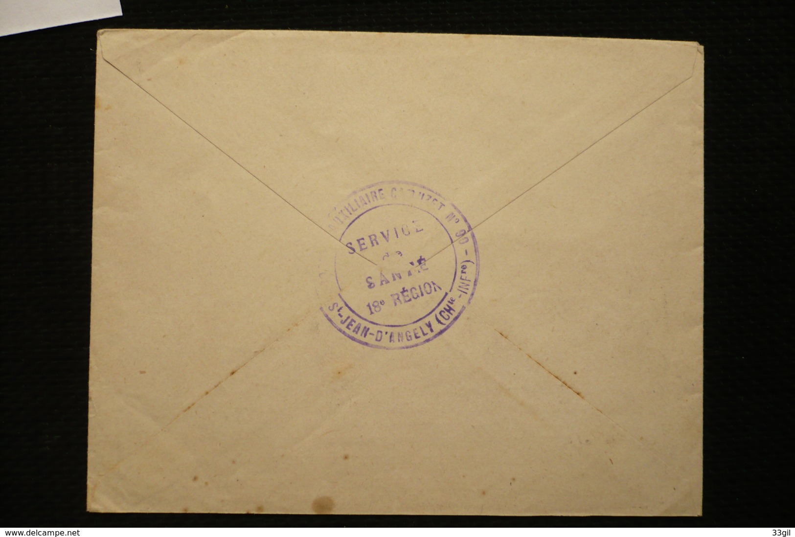 Lettre FM Hopital Auxiliaire Saint Jean D'angely N°90 1915 Secours Bléssés Militaires - Guerre De 1914-18