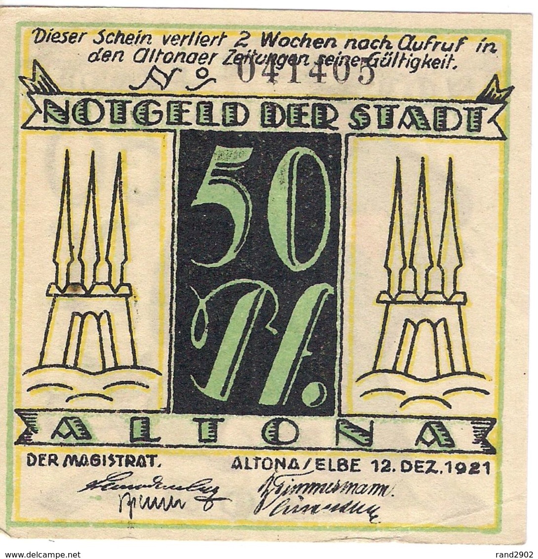 Deutschland Notgeld 50 Pfennig Mehl30.2 WZ.Z-Muster ALTONA /44M/ - Lokale Ausgaben