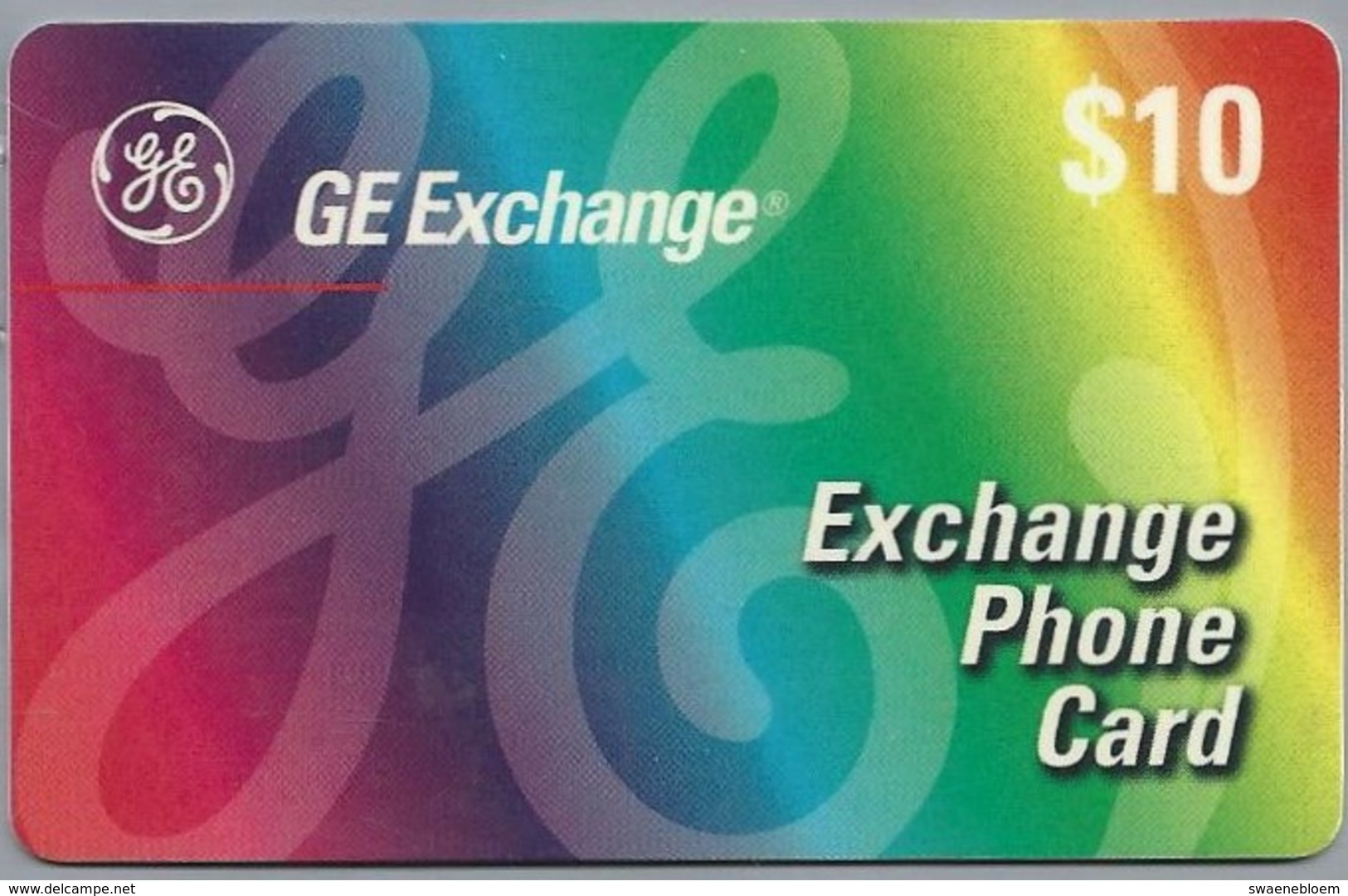 US.- GE EXCHANGE PHONE CARD. $10. - Sonstige & Ohne Zuordnung