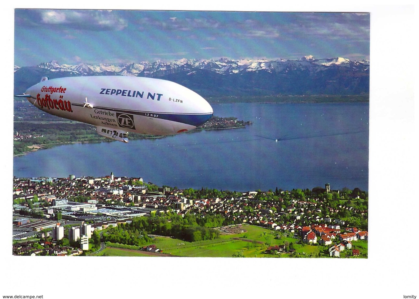 Aviation Dirigeable Zeppelin Nt Vol Au Dessus De Friedrichshafen Flight CPM GF - Dirigibili