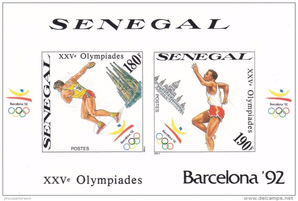 Senegal Nº Michel 1065B Al 1070B En 3 Hojas SIN DENTAR - Summer 1992: Barcelona