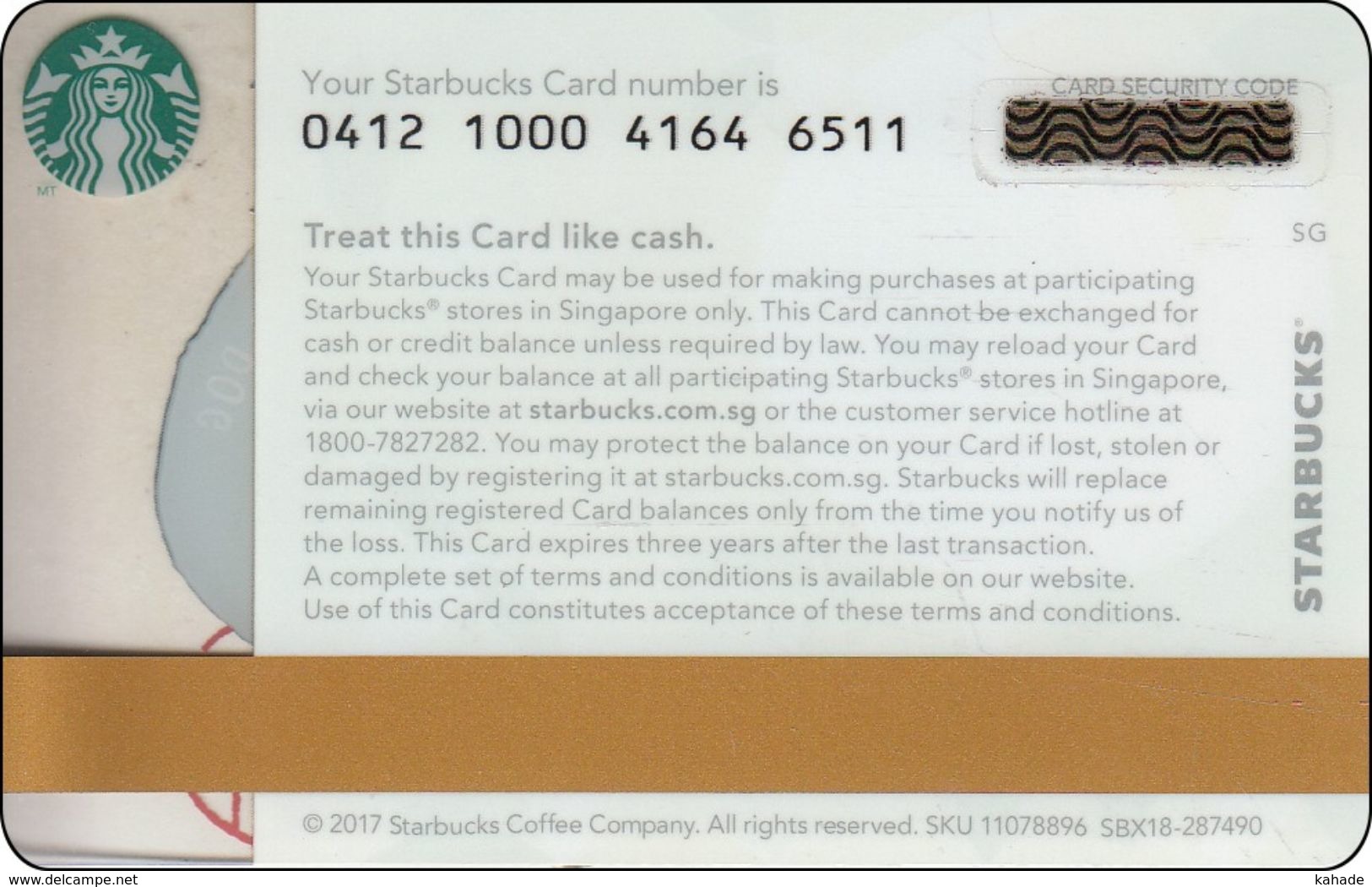 Singapore Starbucks Card Chin New Year - Dog 2017-0412 - Gift Cards