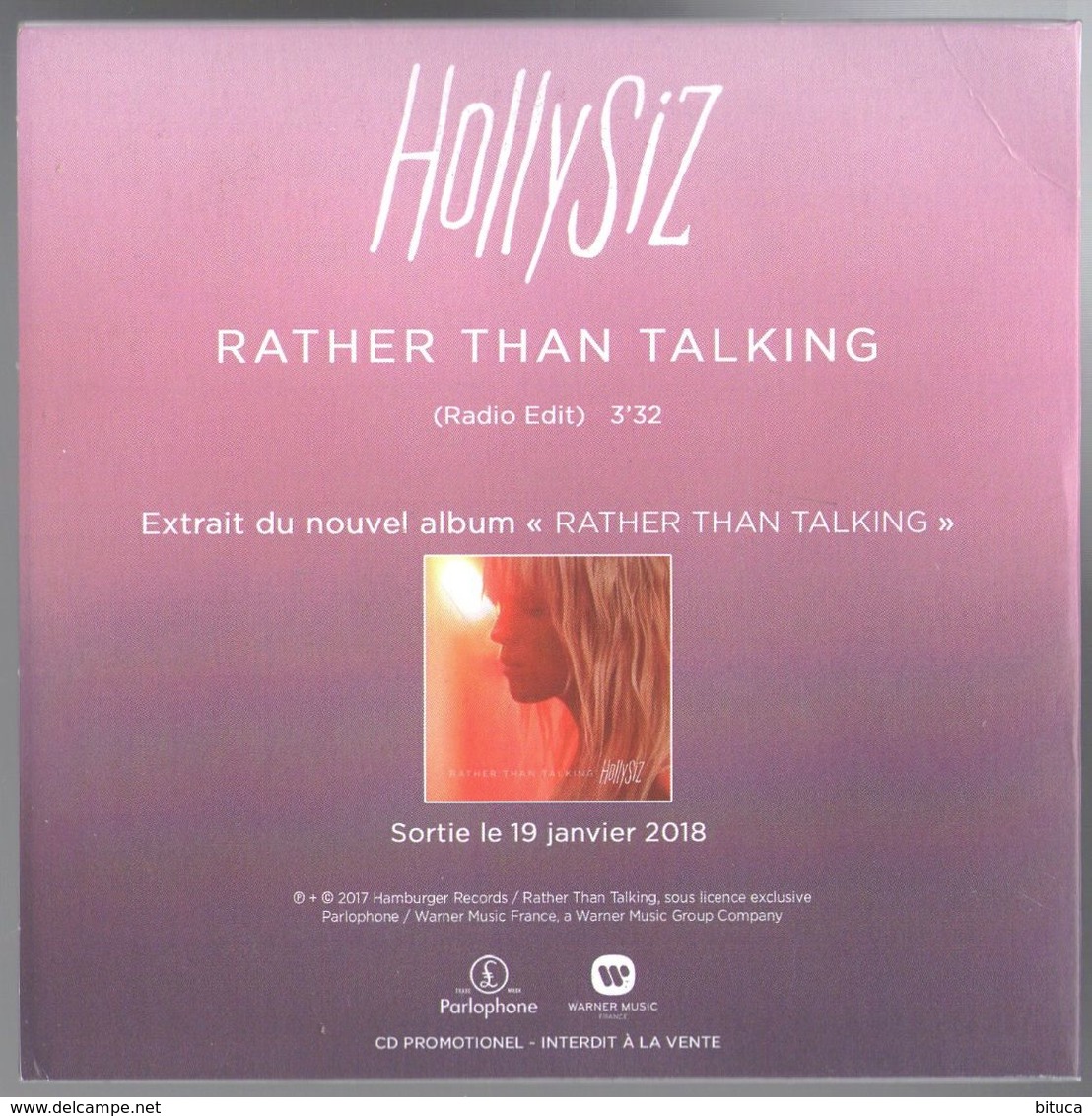 CD SINGLE SAMPLER HOLLYSIZ RATHER THAN TALKING COMME NEUF TRèS RARE - Collectors