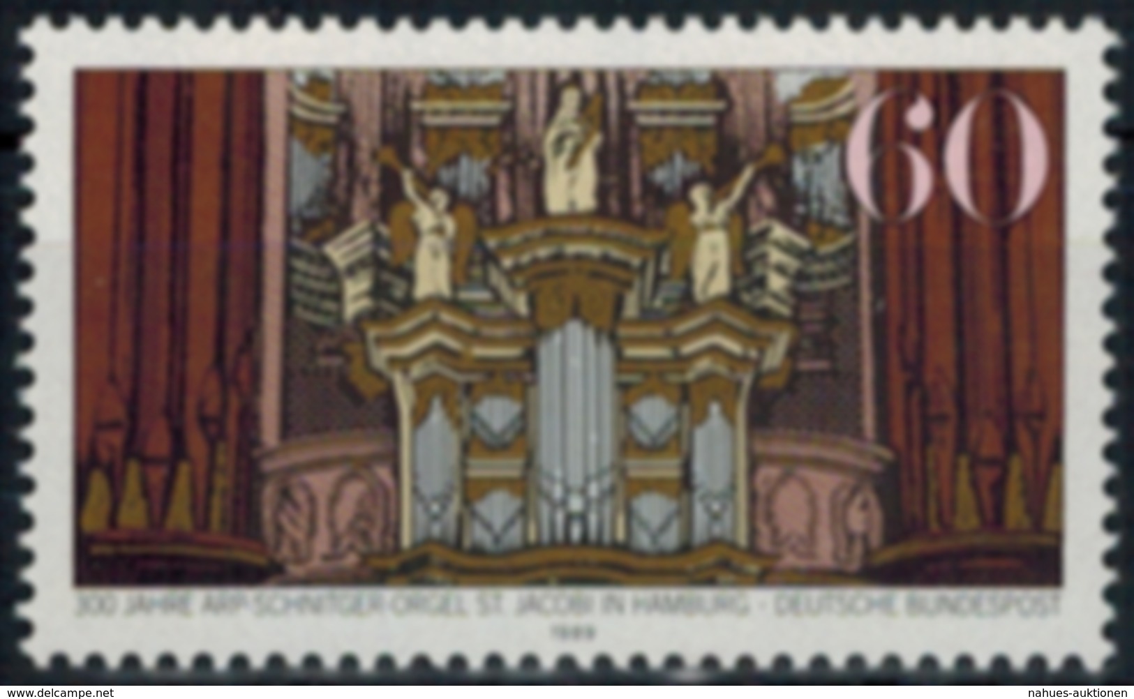 Bundesrepublik 1441 Plattenfehler III Arp-Schnitger-Orgel 1989 Abart Postfrisch - Abarten Und Kuriositäten