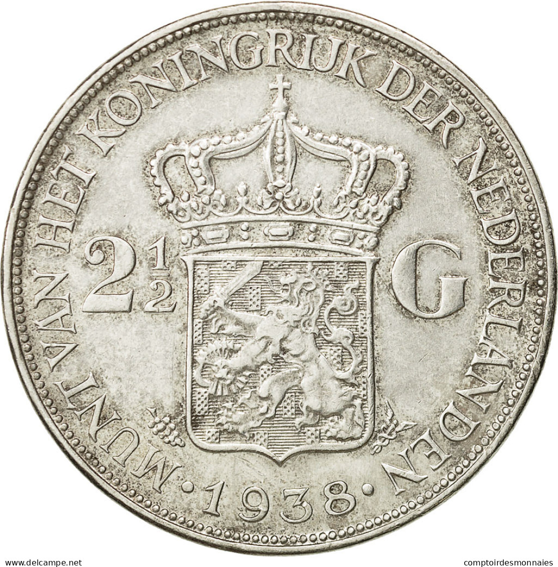 Monnaie, Pays-Bas, Wilhelmina I, 2-1/2 Gulden, 1938, TTB, Argent, KM:165 - 2 1/2 Gulden