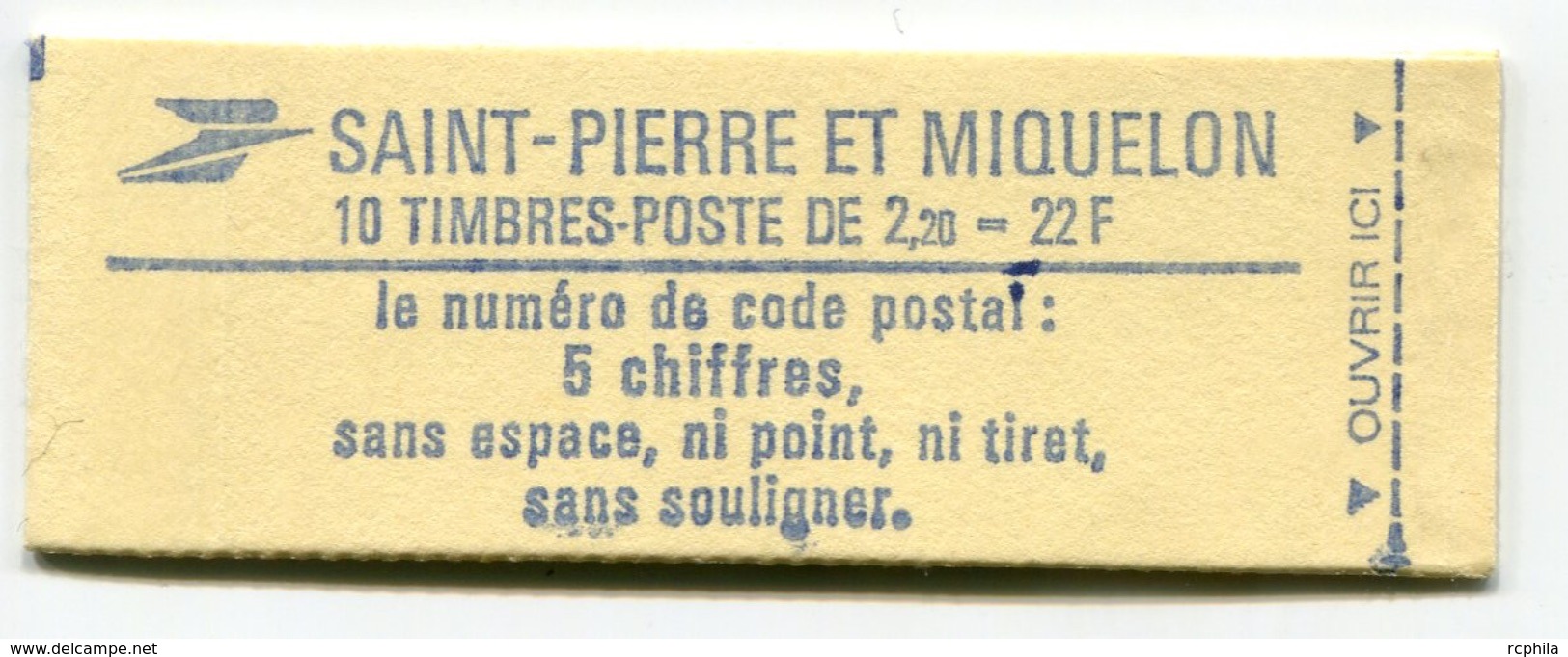 RC 8192 SPM 464 CARNET 2,20F LIBERTÉ NON OUVERT NEUF ** TB MNH - Carnets