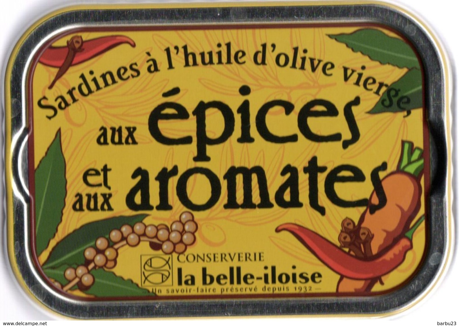 Puxisardinophilie - Boite à Sardines (vide) Aux épices Et Aux Aromates  - La Belle-iloise - Other & Unclassified
