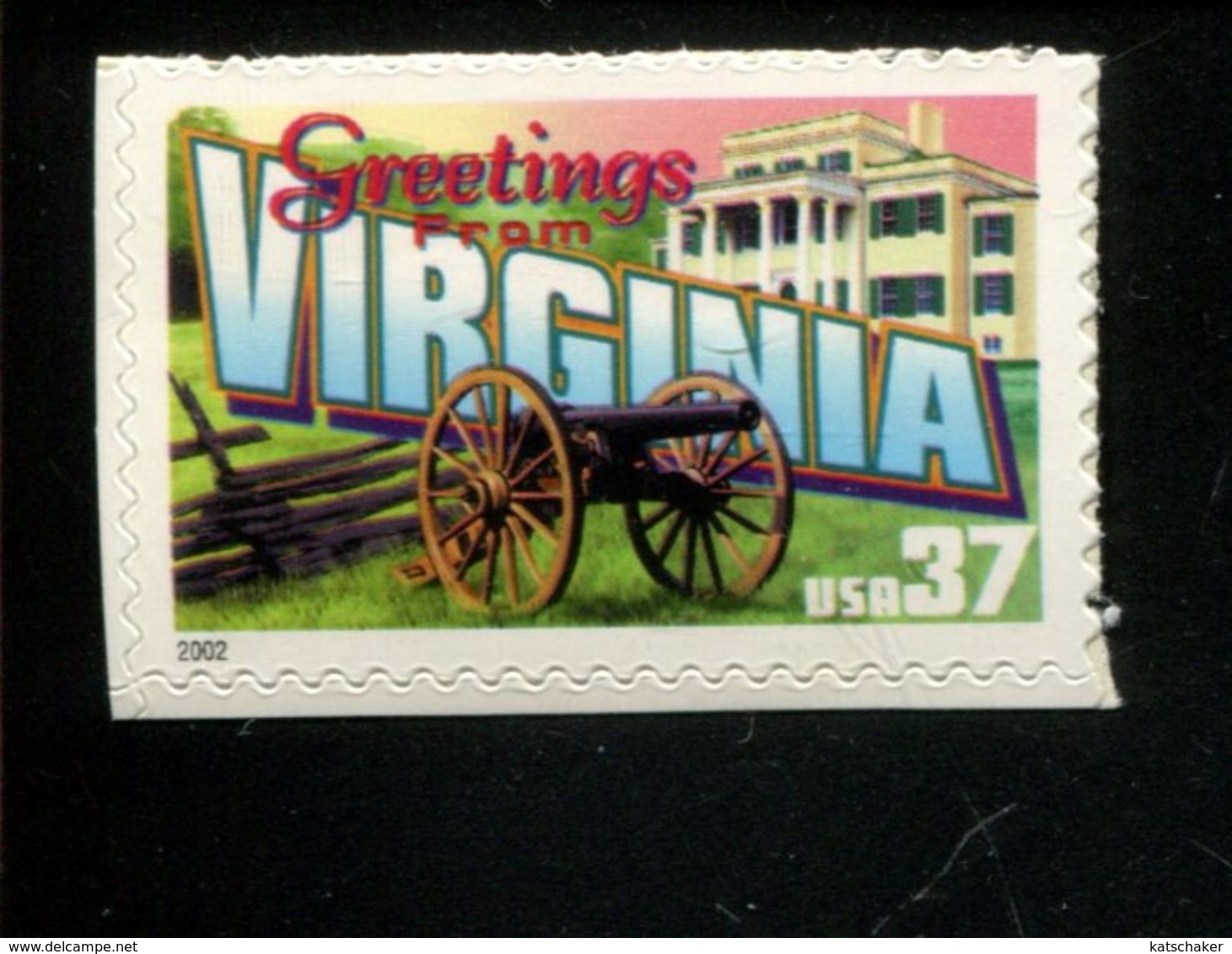 545544413 2002 USA ** MNH SCOTT 3741 GREETINGS FROM VIRGINIA CANON - Neufs