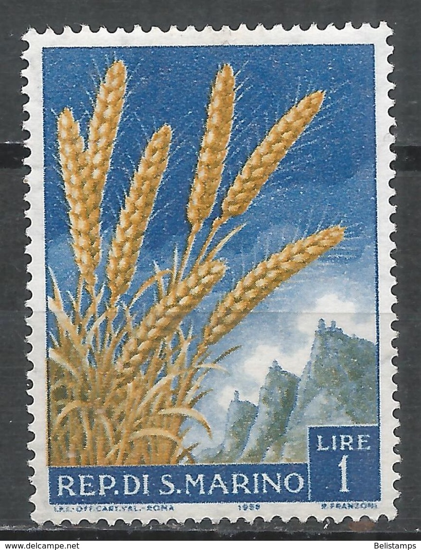 San Marino 1958. Scott #416 (MH) Wheat - Neufs