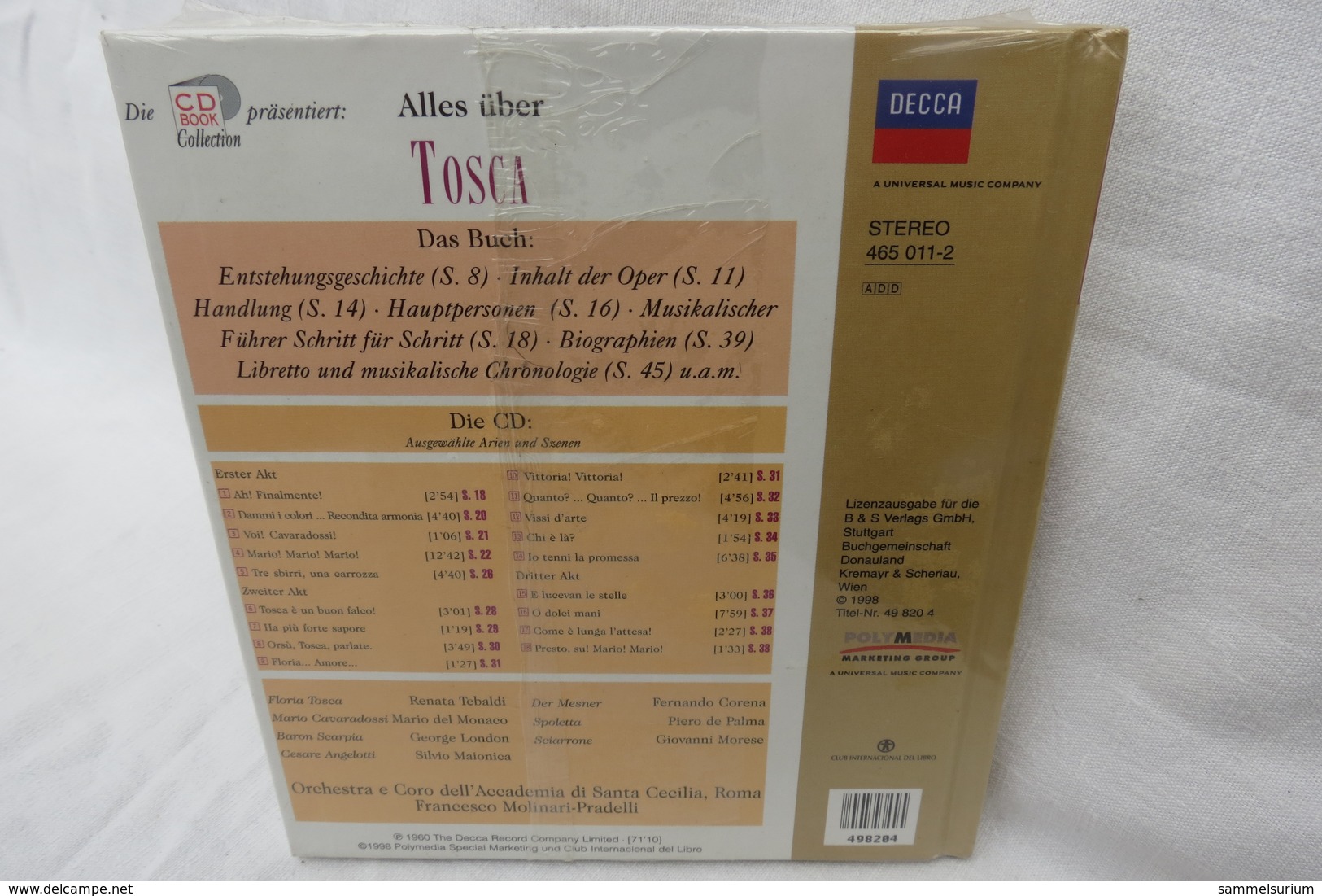 CD "TOSCA Von Giacomo Puccini" Mit Buch Aus Der CD Book Collection (ungeöffnet, Original Eingeschweißt) - Opere
