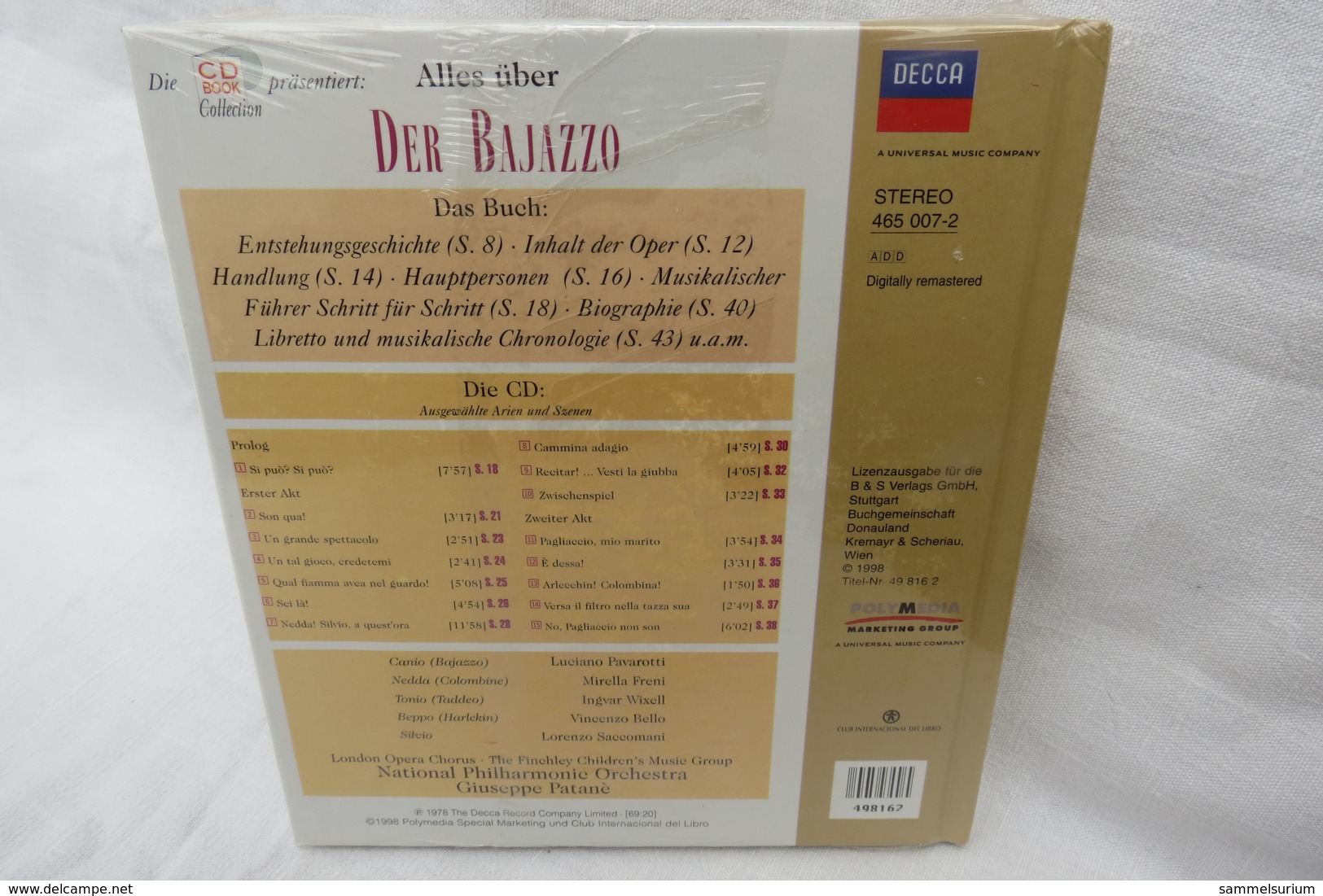 CD "Der Bajazzo / Ruggero Leoncavallo" Mit Buch Aus Der CD Book Collection (ungeöffnet, Original Eingeschweißt) - Opera