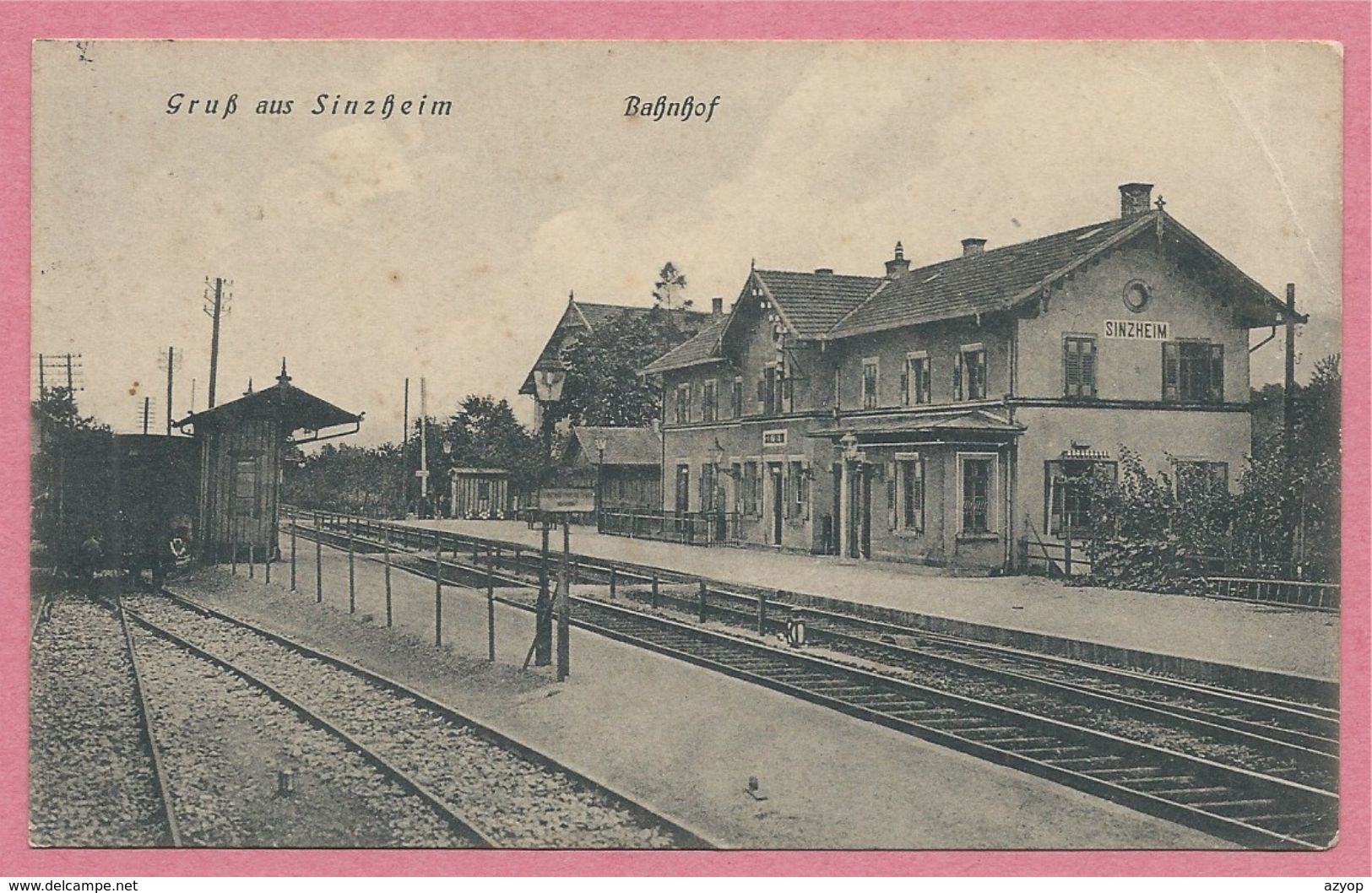 Allemagne - GRUSS Aus SINZHEIM - SINSHEIM - Bahnhof - Gare - Feldpost - Censure - Guerre 14/18 - Voir état - Sinsheim