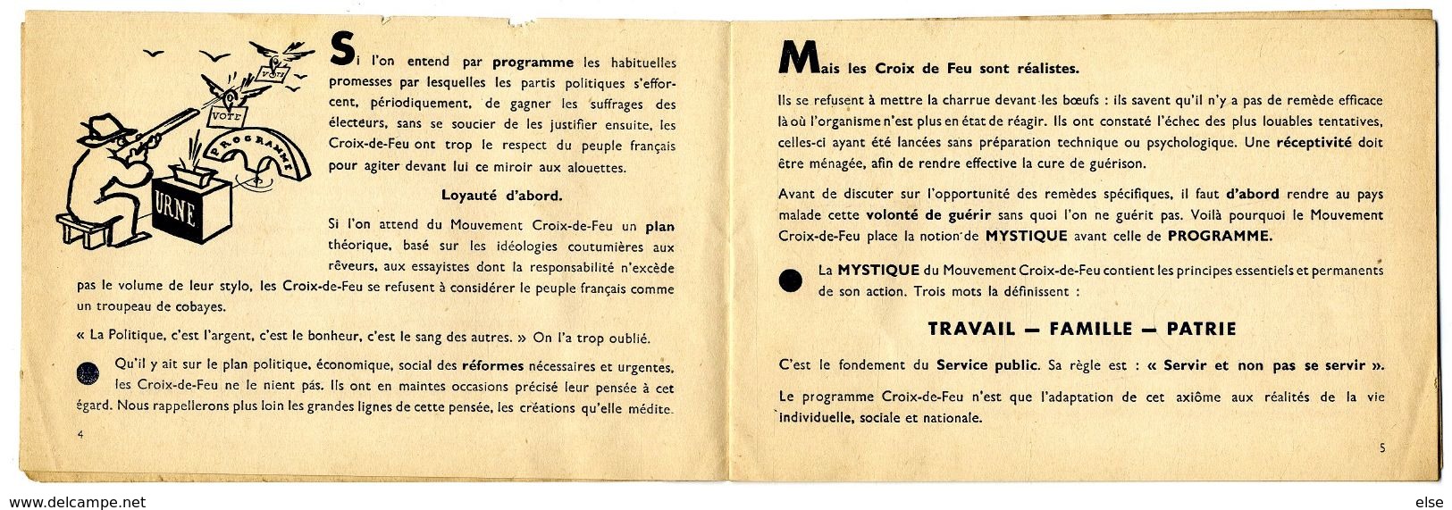 LES CROIX DE FEU  ONT ILS UN PROGRAMME  -  LIVRET TRACT PUBLICITAIRE 1936   -  16  PAGES - 1939-45