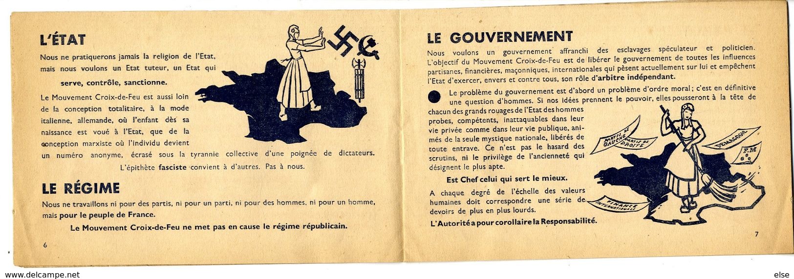 LES CROIX DE FEU  ONT ILS UN PROGRAMME  -  LIVRET TRACT PUBLICITAIRE 1936   -  16  PAGES - 1939-45