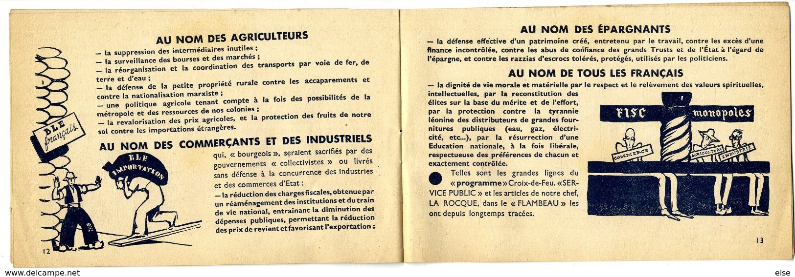 LES CROIX DE FEU  ONT ILS UN PROGRAMME  -  LIVRET TRACT PUBLICITAIRE 1936   -  16  PAGES - 1939-45