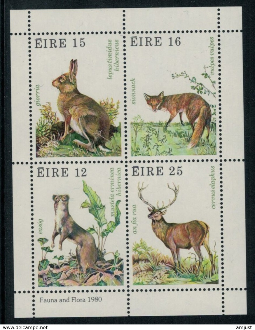 Irlande // 1980-1989 // Bloc-feuillet Animaux Sauvages Timbres Neufs ** Y&T  3 - Neufs
