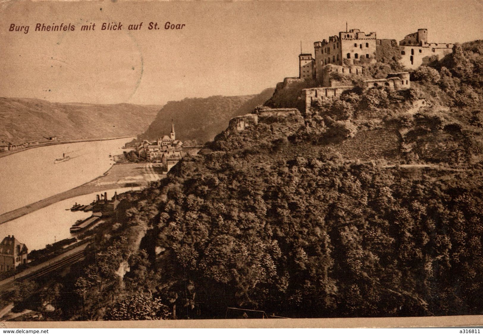 BURG RHEINFELS MIT BLICK AUF ST GOAR - St. Goar