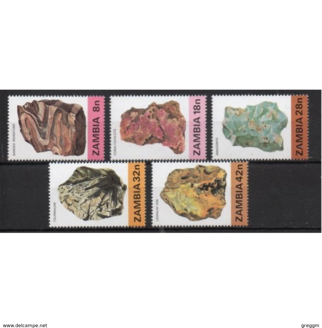 Zambia Set Of Mineral Stamps From 1982.  This Set Is In Unmounted Mint Condition. - Zambia (1965-...)