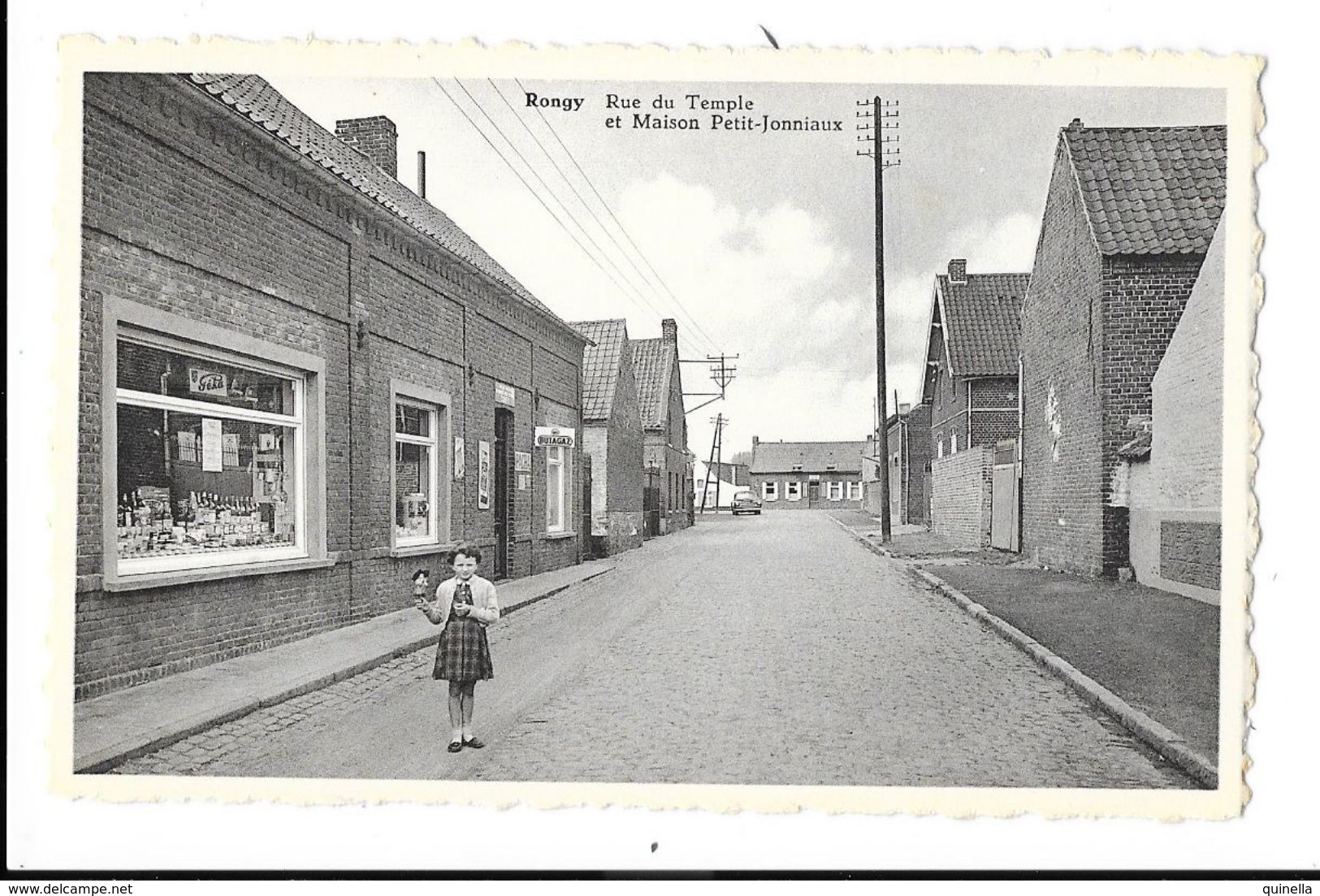 Rongy  Rue Du Temple  Et  Magasin " Maison Petit-Jonniaux "et Pub Butagaz Sur Façade - Brunehaut