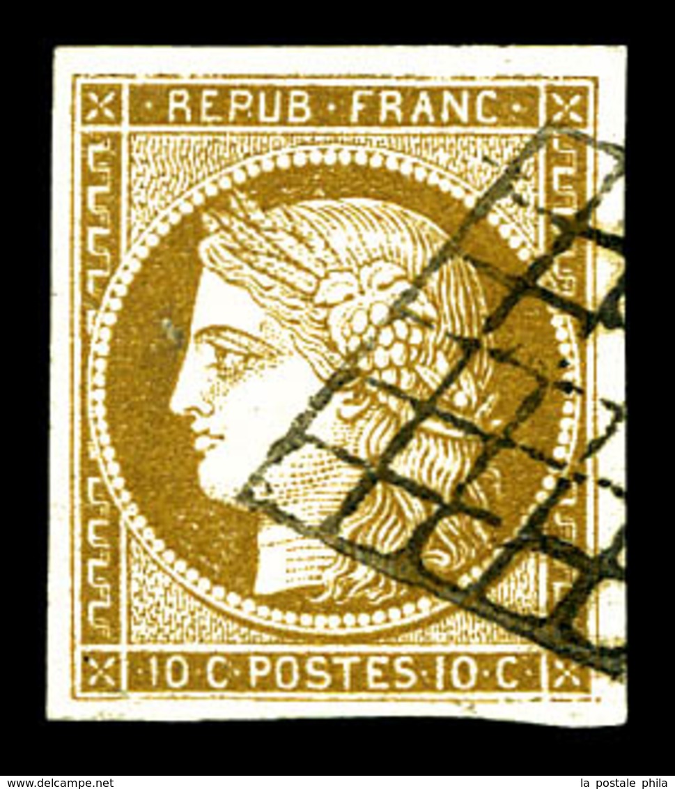 O N°1a, 10c Bistrebrun Foncé, Jolie Nuance. TTB (signé Brun/certificat)   Qualité: O   Cote: 450 Euros - 1849-1850 Cérès