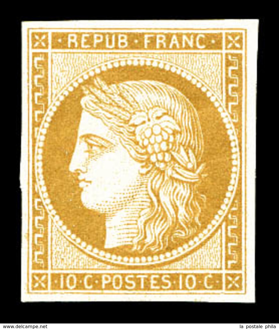 * N°1f, 10c Bistre, Impression De 1862, TTB (certificat)   Qualité: *   Cote: 650 Euros - 1849-1850 Ceres